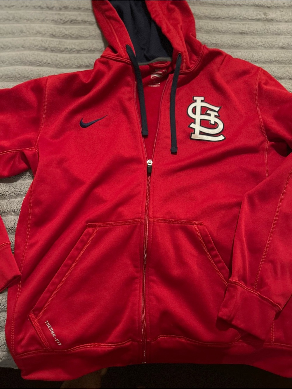Nike Kids Red Full-Zip Cardinals Hoodie with Black Accents